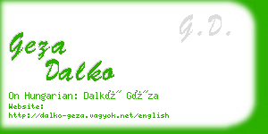 geza dalko business card